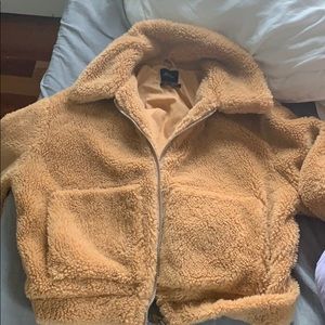 tan fuzzy jacket